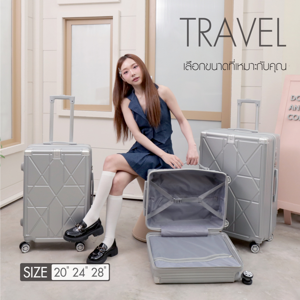 COLUMROO กระเป๋าเดินทางล้อลาก เฟรมซิป  TSA LOCK มีที่ห้อยสัมภาระด้านหน้า วัสดุ ABS ผสม PC  BF88