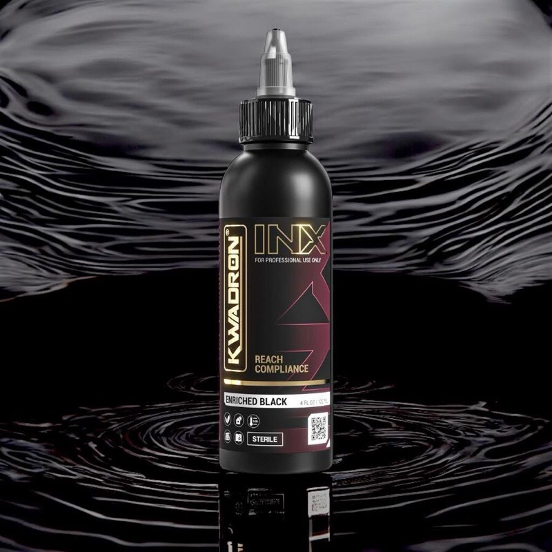 หมึกสัก kwadron black สีดำ ของแท้