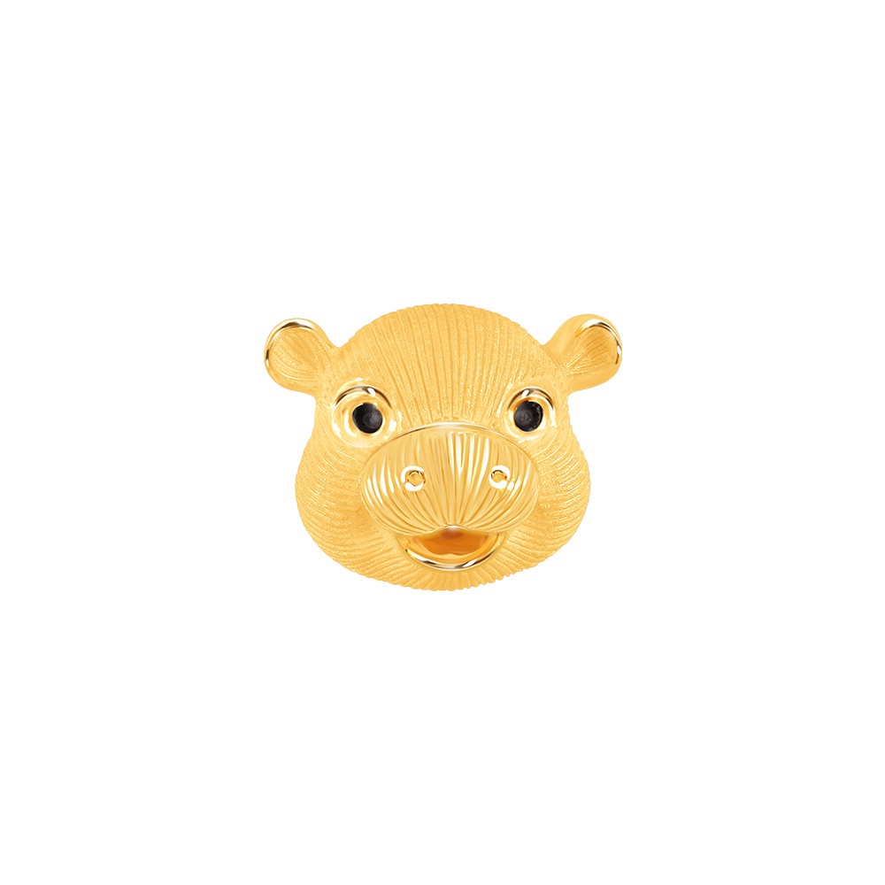 PRIMA ต่างหูทองคำ 99.9% Pygmy Hippo (น้องฮิปโป) รหัสสินค้า NG1E4338-SG