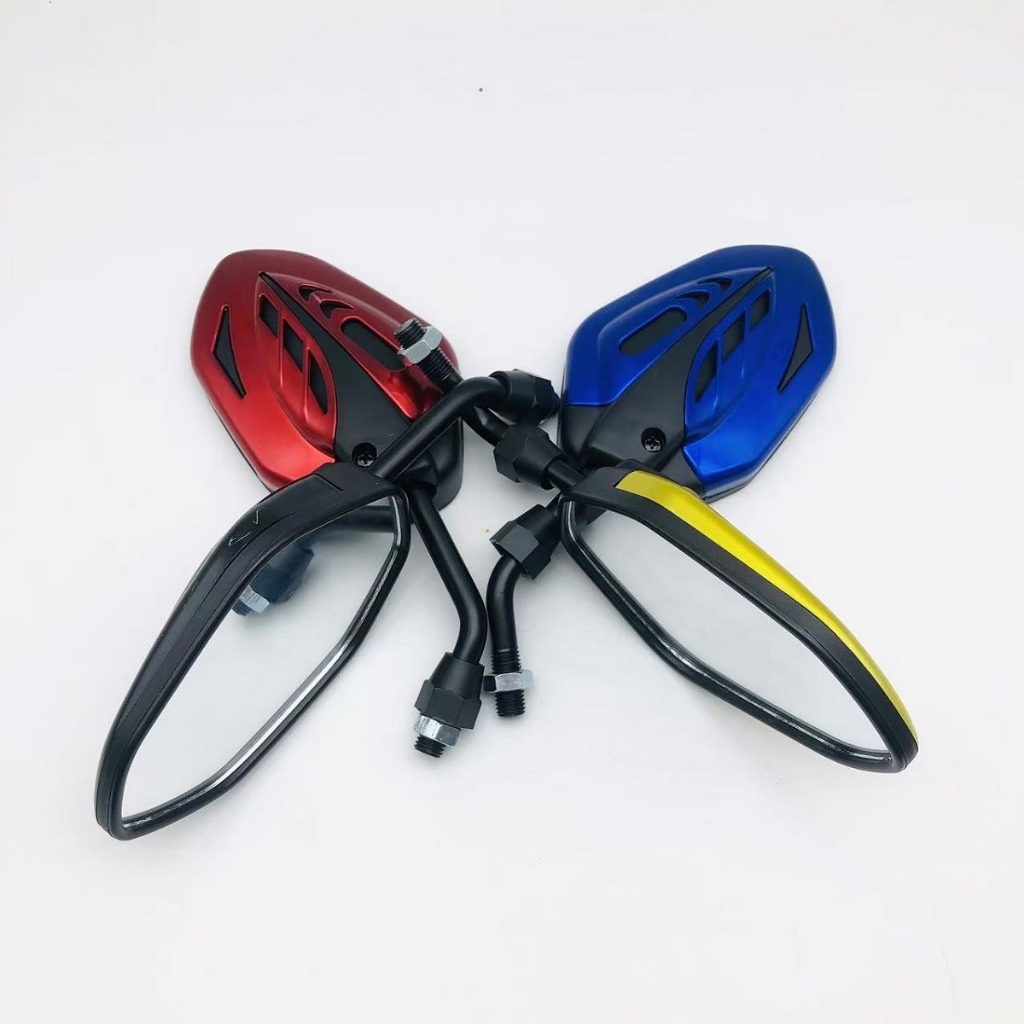 MOTO กระจกแต่ง 6 เหลี่ยม  สีแดง สีดำ สีทอง สีน้ำเงิน AC 3001 มีน็อต2ขนาด 8มิล 10มิล