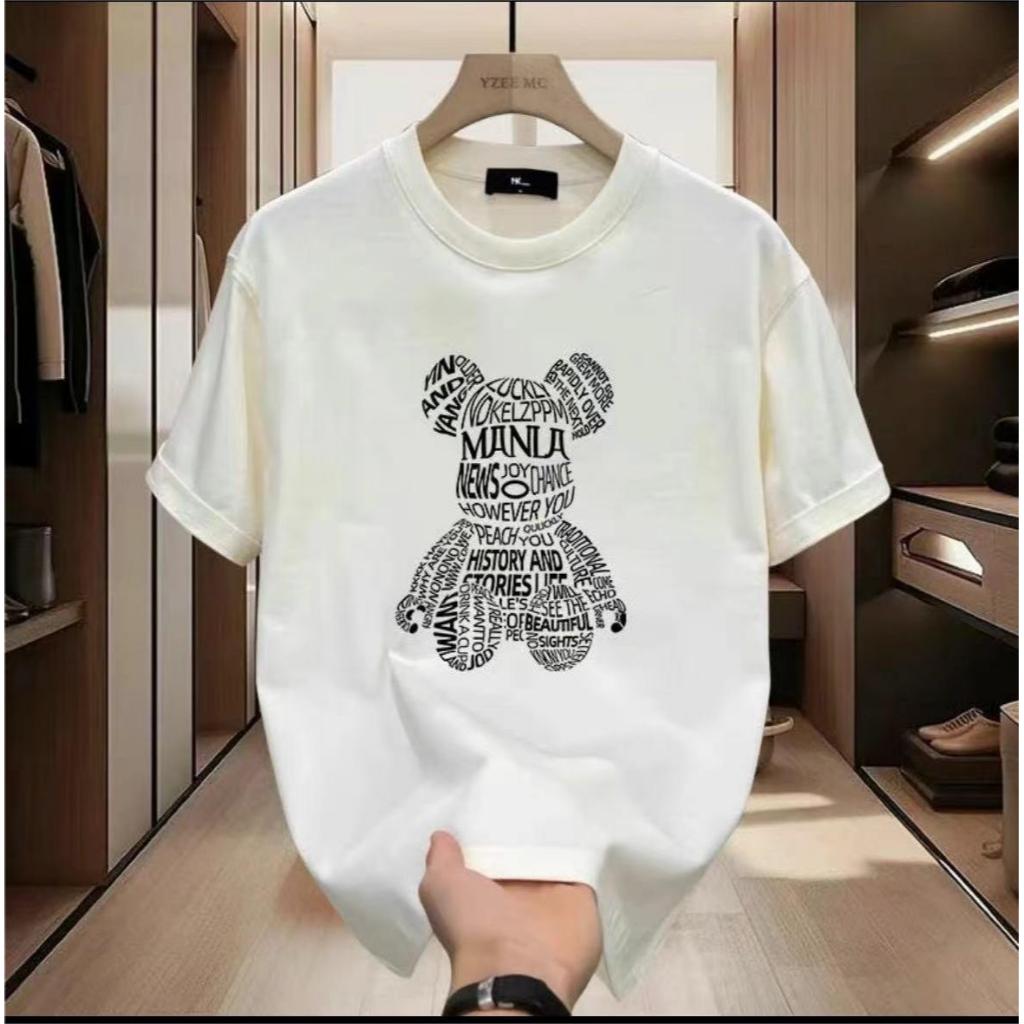 พร้อมส่ง เสื้อ oversize แขนสั้น พิมพ์ลายตัวอักษร ทรงหลวม แฟชั่น ลายมินิมอล