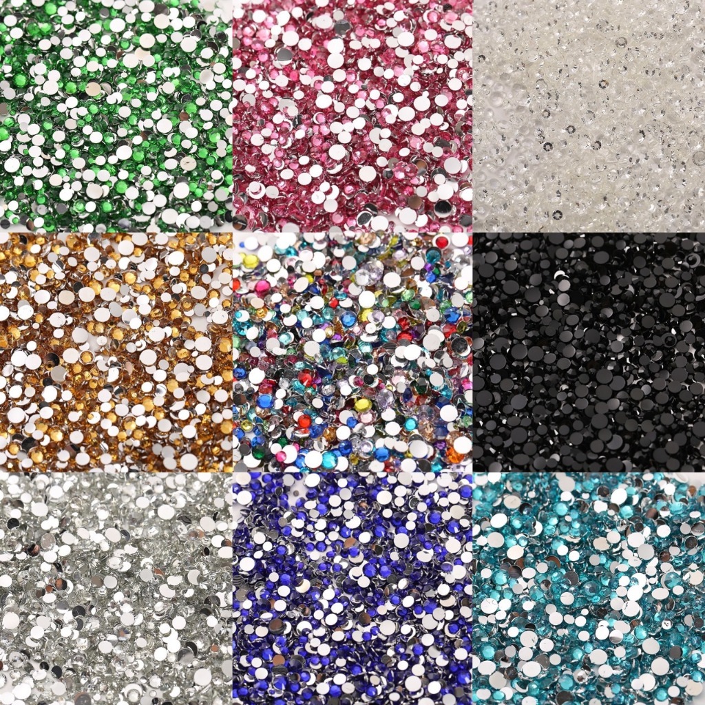 อะไหล่เพชรติดเล็บ คละขนาด2-5mm 10 กรัม ประมาณ 675 เม็ด