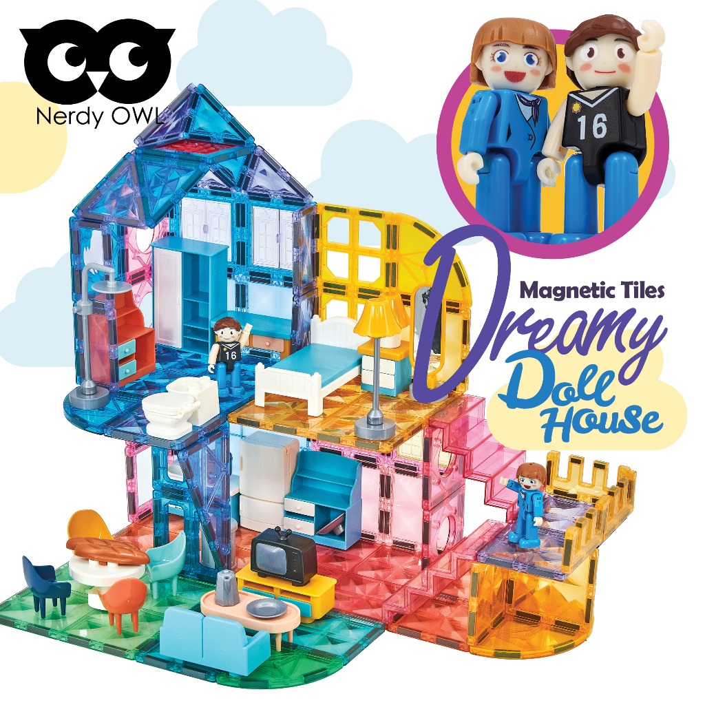 Magnetic Tiles Dreamy Dollhouse 135 pieces ตัวต่อแม่เหล็กบ้านตุ๊กตาชวนฝัน 135 ชิ้น