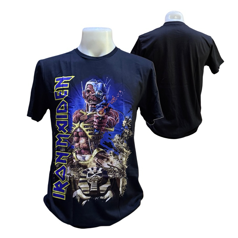 เสื้อวง IRON MAIDEN T-SHIRT ลาย SOMEWHERE BACK IN TIME (2023) ลิขสิทธิ์ของแท้ UK