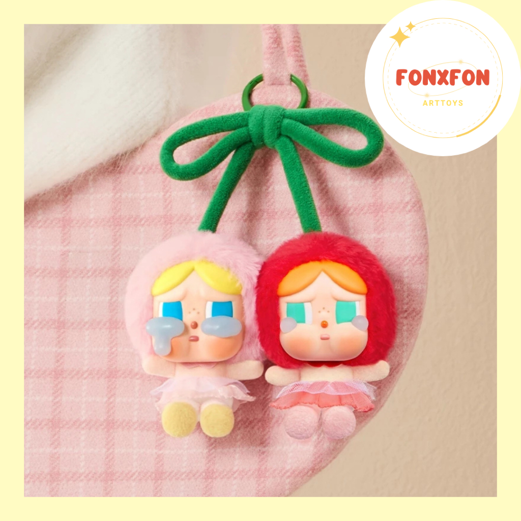พร้อมส่ง CRYBABY Crying For Love Series-Vinyl Plush Hanging Card (Love You Cherry Much) พวงกุญแจ