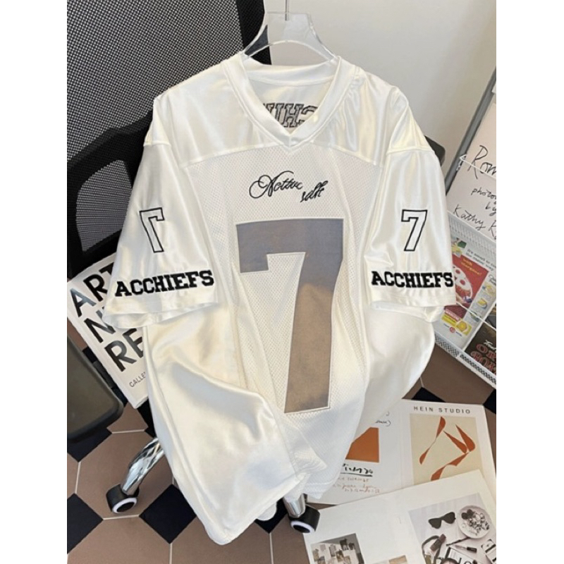 [ ส่งไวจากไทย ] ฟรี🎁 Z033 เสื้อยืดแขนสั้น  เสื้อเบอร์ 7 ผู้ชาย ผู้หญิง  ผ้าหลวม ยอดนิยม