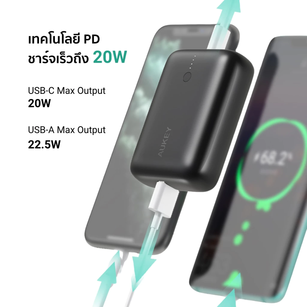 [CCC][ขายดี] AUKEY PB-N83S พาวเวอร์แบงค์ชาร์จเร็ว 10,000 mAh ขนาดเล็ก ชาร์จเร็วด้วย PD20W SCP22.5W thumbnail 5