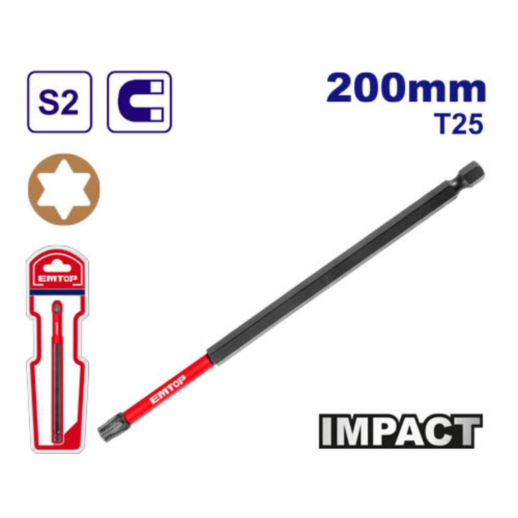 Emtop ดอกไขควงกระแทก+ รุ่น ESBTM5T25200