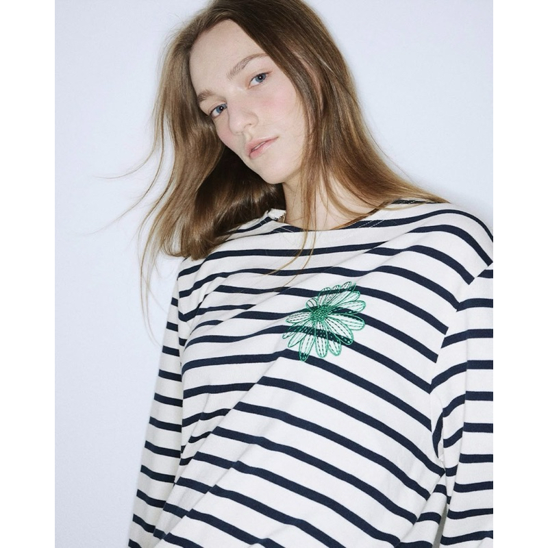 มือสองแบรนด์ Mardi Mercredi รุ่น Tshirt Long Sleeve Stripe