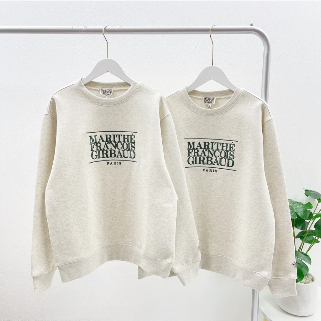 Marithe Classic Logo Sweatshirt (Oatmeal/Green)