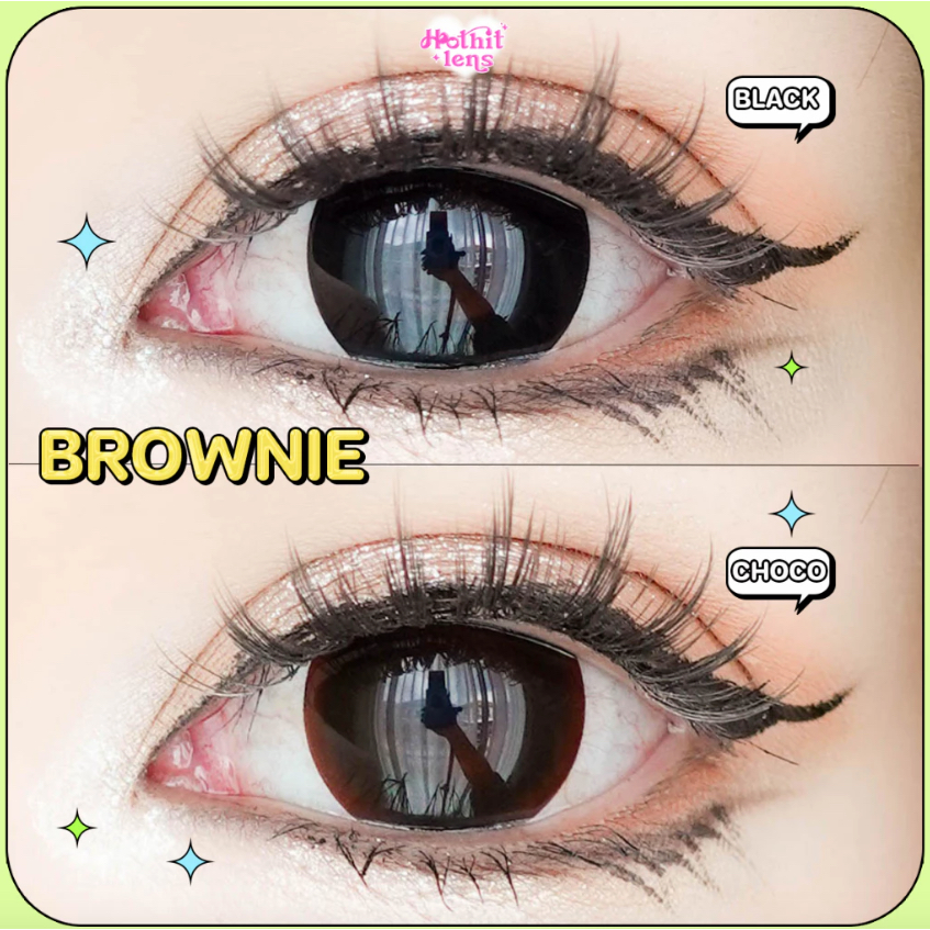 คอนแทคเลนส์ Brownie ขนาด XXL สีช็อคโก ดำ พร้อมส่ง 0.00- 10.00 พร้อมส่งความสวยจ้า