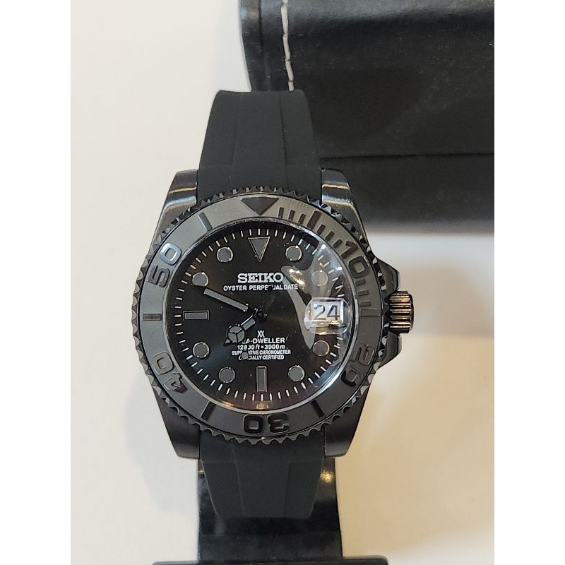 ⌚Seiko Yacht Master NH35 MODมือ1 "triple black"⌚