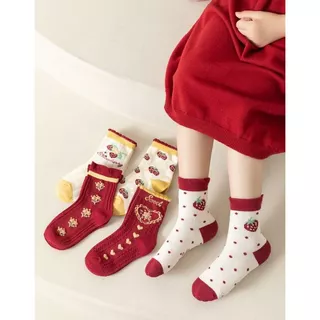 Little Piglet 🐷 พร้อมส่ง ถุงเท้าเด็กหญิง น่ารัก สไตล์เกาหลี สีน้ำตาล ม่วง ดำ แดง นุ่ม 2-12 ปี