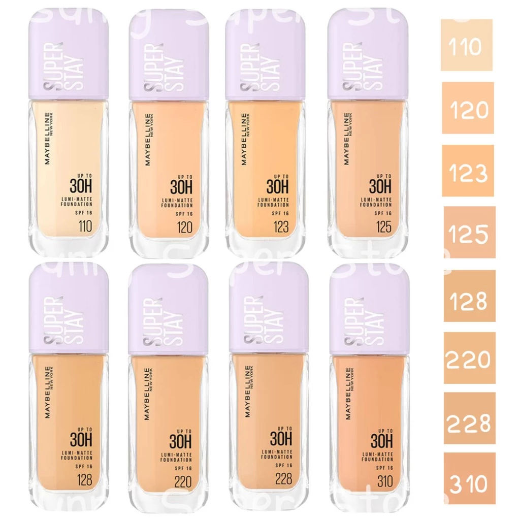 Maybelline Superstay Lumi-Matte Foundation รองพื้นเนื้อแมท ล็อคผิวเนียน ติดทน 30 ชม. มีกันแดด 35ML.
