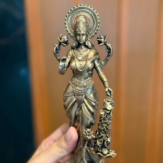 ปรับขนาดใหม่❗️ 🕉️พระแม่ลักษมี เหล็กน้ำพี้ สูง 9 นิ้ว ประทานความสำเร็จ ความรัก การเงิน ฟรีฐานรอง