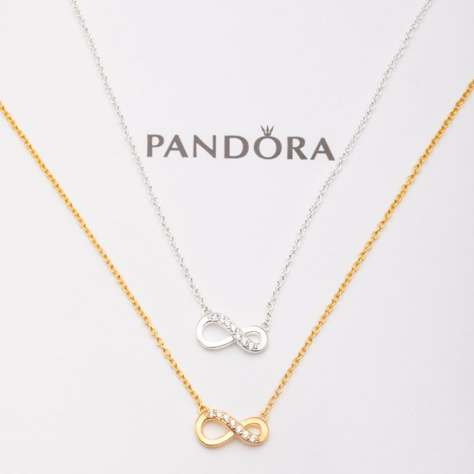 [ส่งจากกรุงเทพ]Pandor สร้อยคอ สร้อยคอพร้อมจี้ สร้อยคอลูกปัด Sparkling Infinity Collier Necklace สร้อยคอสีเงิน 925 ของแ