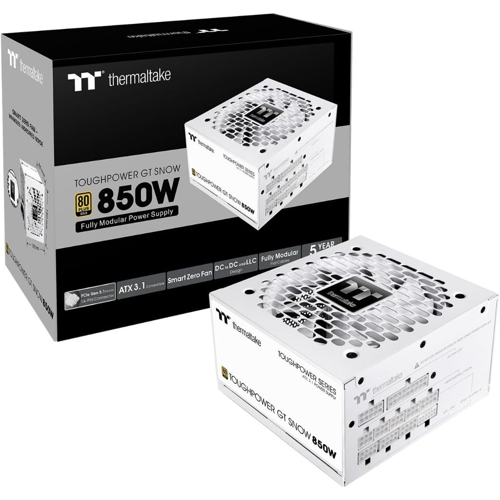 THERMALTAKE TOUGHPOWER GT SNOW 850W (80 PLUS GOLD)(WHITE) (PS-TPT-0850FNFAGE-W)