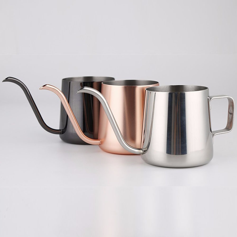 [สต็อคในไทย] กาดริปกาแฟ สแตนเลส ขนาด 250 ml 350 ml กาดริป สแตนเลส Stainless Coffee Drip Pot สีดำ rose gold silver