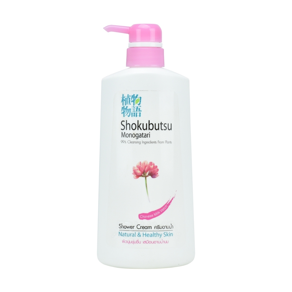 Shokubutsu Pink Shower Cream pump 500 ML + 500 ML โชกุบุสซึ ครีมอาบน้ำสูตรผิวนุ่มชุ่มชื่น สีชมพู 500 มล + 500 มล
