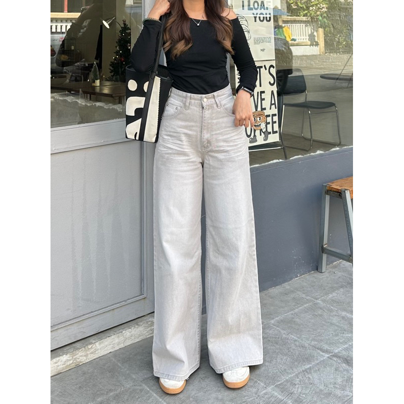 กางเกงยีนส์ Mona Jeans สีเทา by modishop