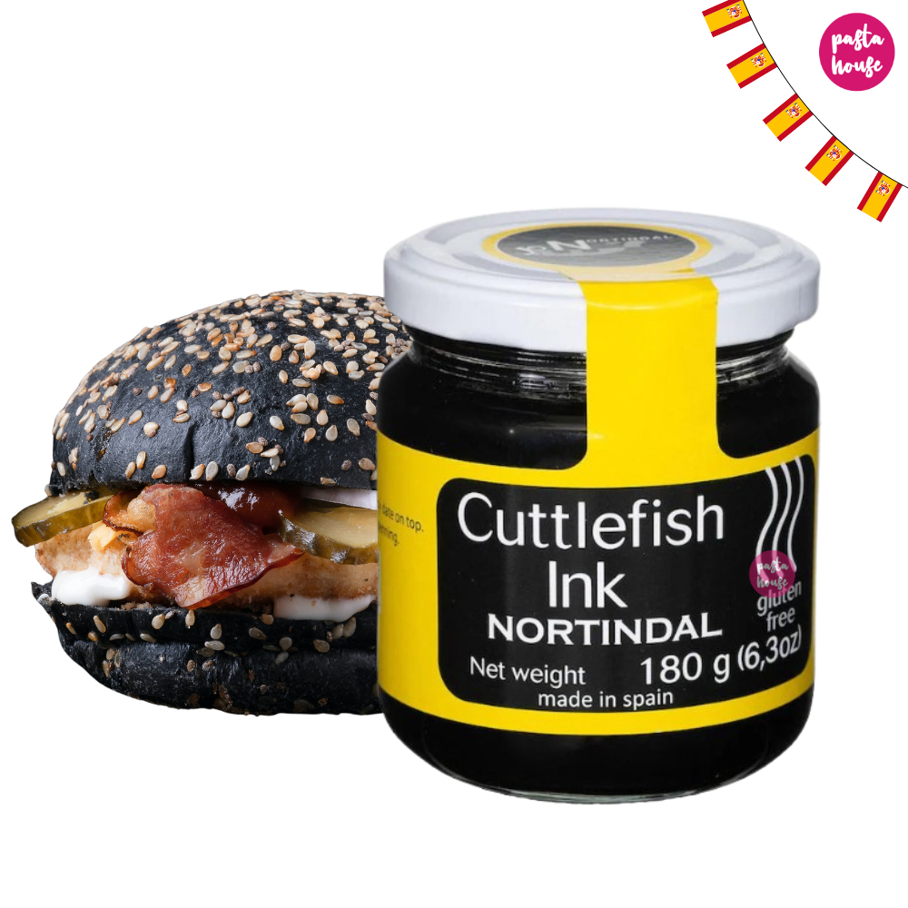 หมึกดำ ทำอาหาร ซอสหมึกดำ ดีหมึกดำ Nortindal Squid Ink / Cuttlefish Ink (หมึกดำ) 180g