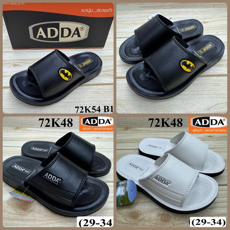 ADDA  72K48 / 72K54 Batman รองเท้าแตะสวมเด็กผู้ชาย แอ๊ดด้า (29-34) สีดำ/ขาว