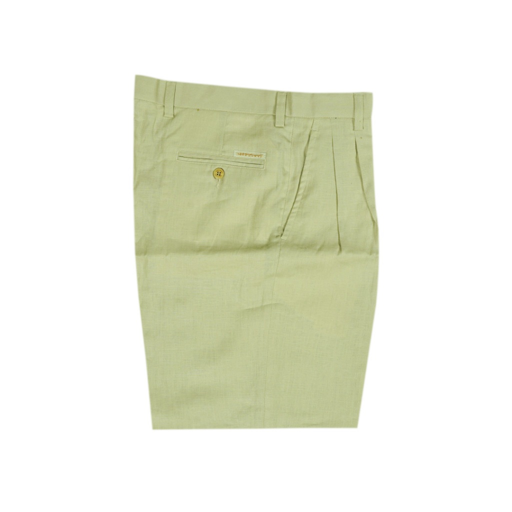 Hazard กางเกงทำงานขายาวมีจีบ ผ้า Linen(ลินิน) สีครีม (22)