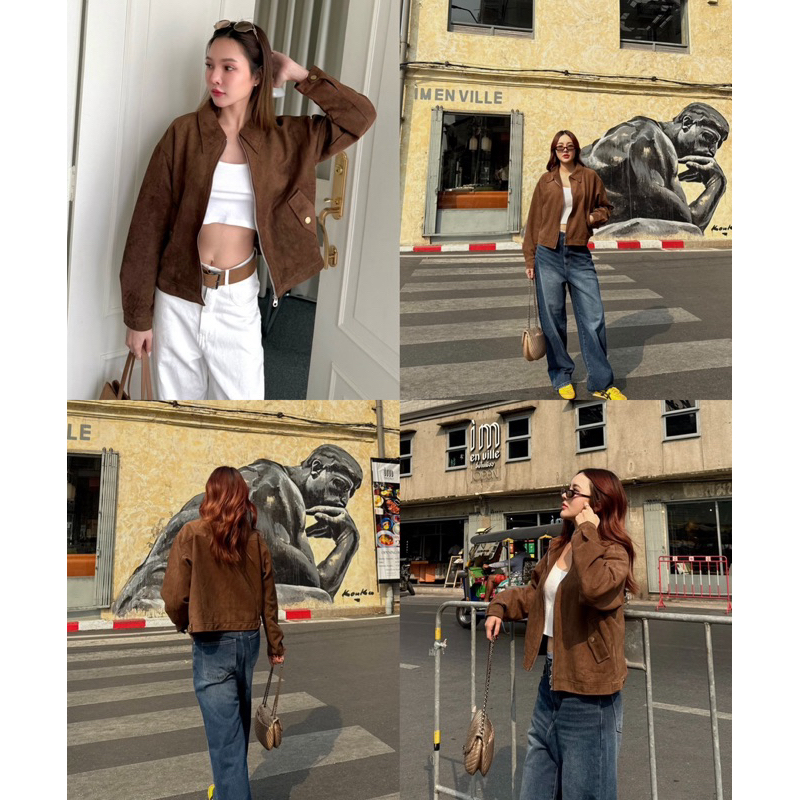 MALIMAYS - Paper Suede Jacket แจ็คเก็ตหนังกลับ รูปที่ 8