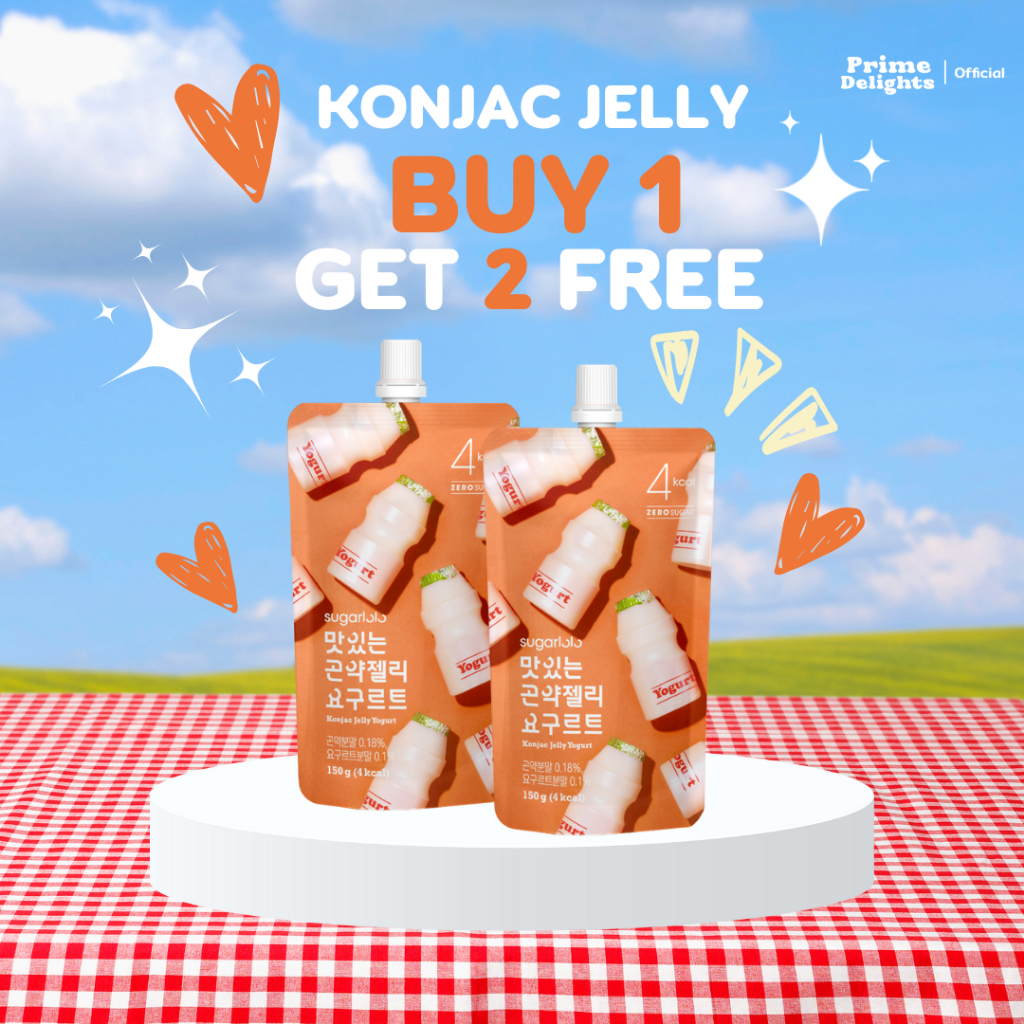 [1 แถม 2] Sugarlolo Konjac Jelly ชูก้าร์โลโล่คอนยัค เยลลี่ วุ้นสำเร็จรูปผสมบุก รสโยเกิร์ต150 g.