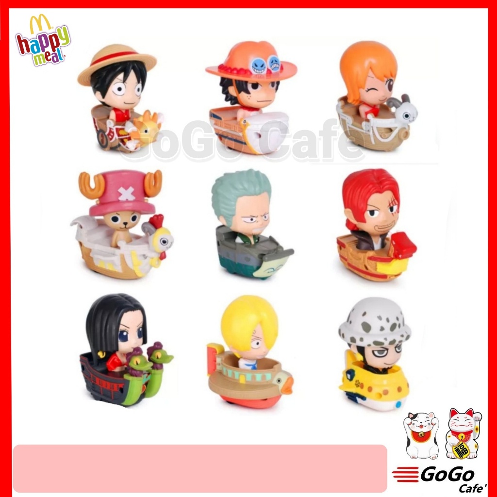 โมเดล วันพีช One Piece ของสะสม ของเล่นแมค Mcdonald Happy meal แฮปปี้มีล แมคโดนัลด์ ขายยกเซ็ต 9 ตัว