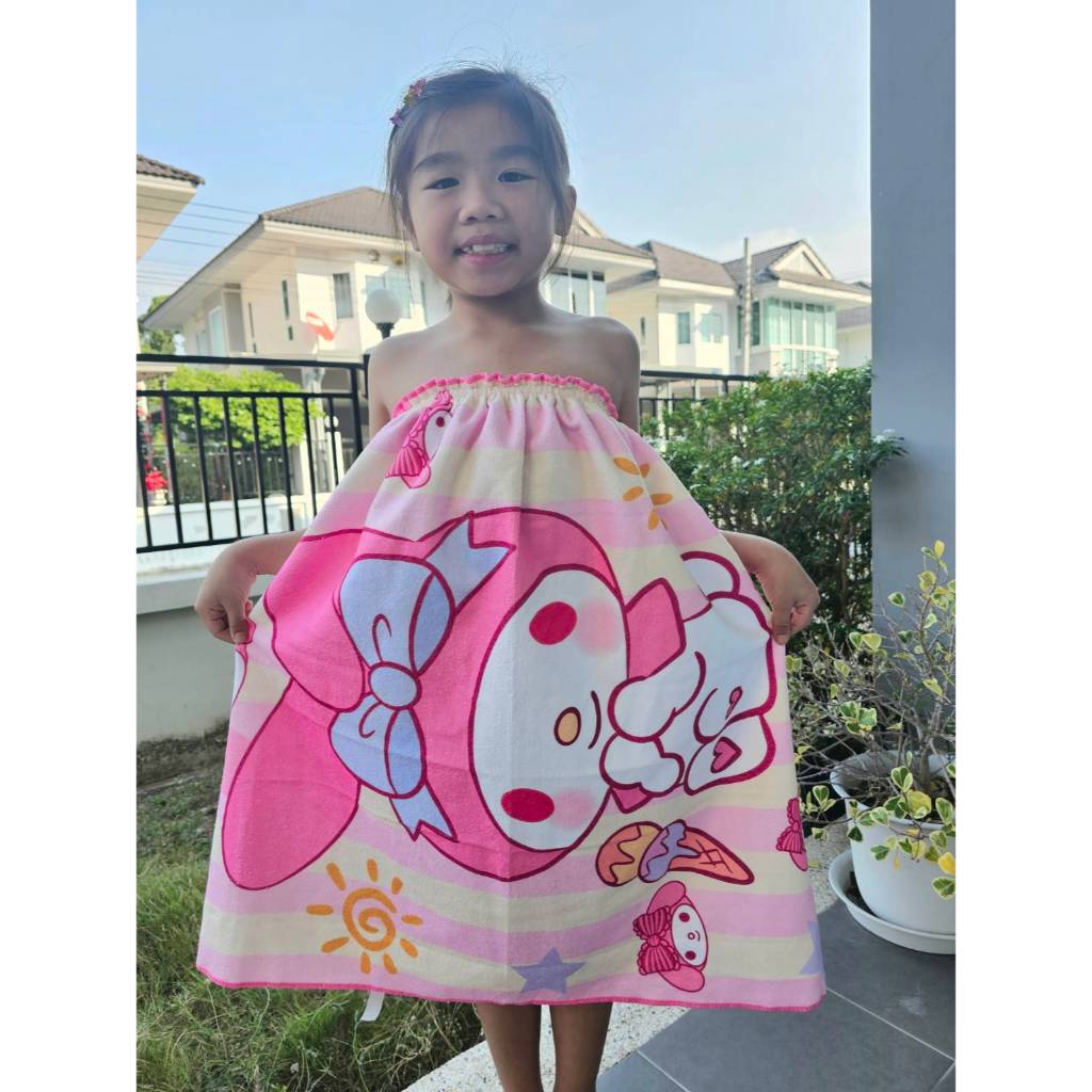 398 Lucky Store กระโจมอก ผ้าขนหนู ซาริโอ เด็กโต 5-15 ขวบ พร้อมส่ง ผ้าหนา - รูปที่ 2