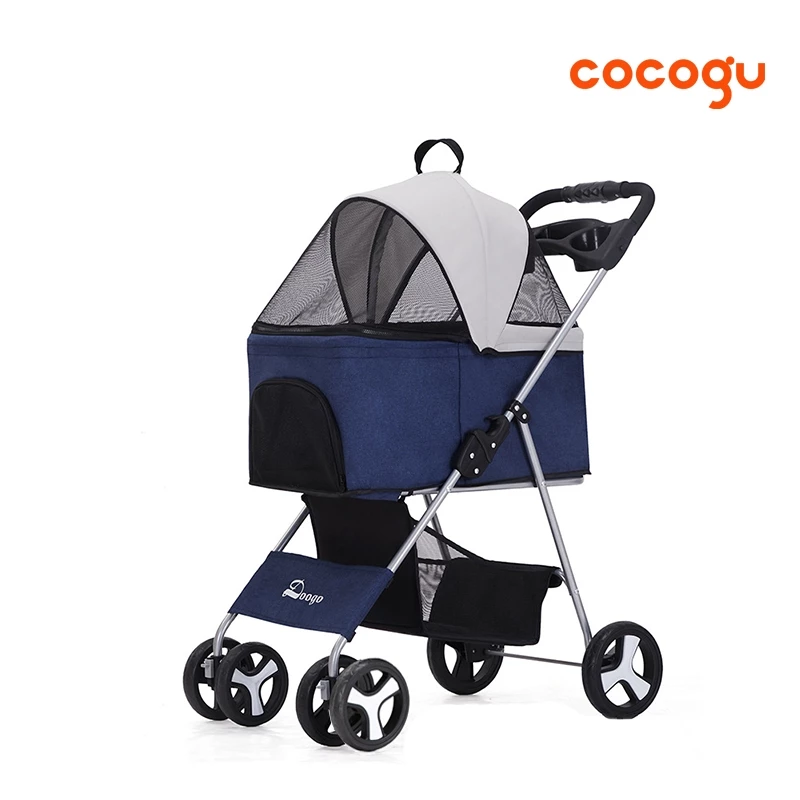 COCOGU Pet Trolley Premium รถเข็นสัตว์เลี้ยง 2in1 ถอดเป็นคาร์ซีท พับได้ พกพาสะดวก รุ่น DTC-804F