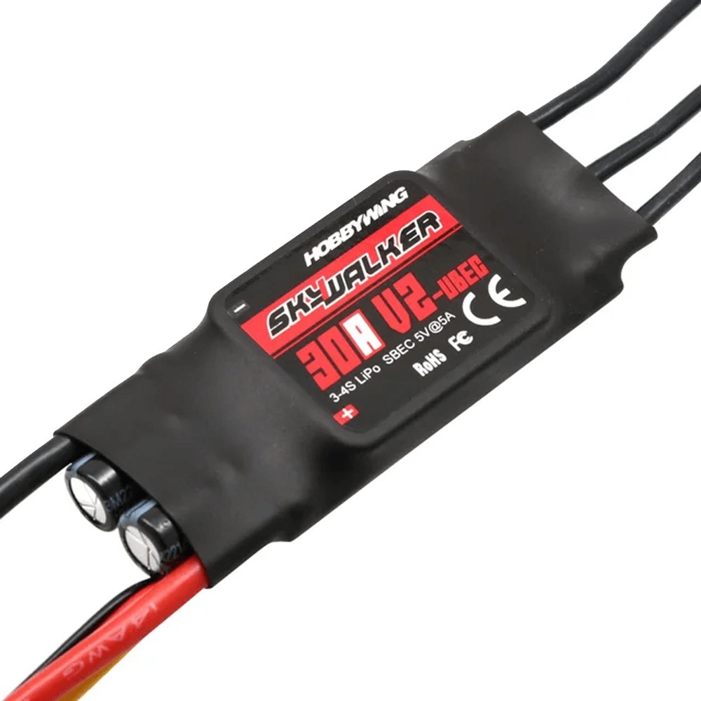 สปีดคอนโทรล ESC Hobbywing Skywalker 30A V2 3-4S Lipo BEC5A 5V คุมMotor Brushless 3เฟสDC เครื่องบินRC