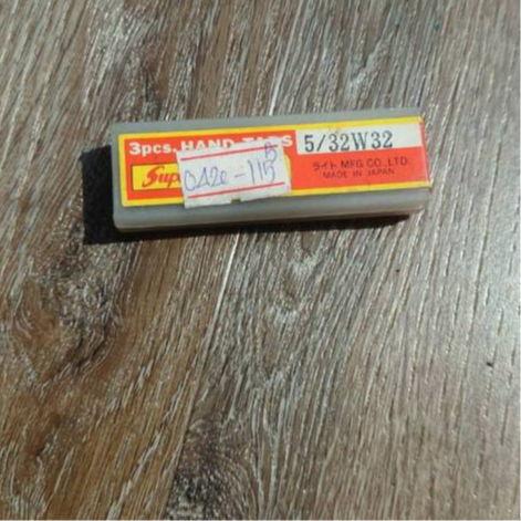 ดอกต๊าปเกลียว (3ตัว/ชุด) 5/32x32 BSW ยี่ห้อ SUPER Made in Japan คนป่าแท้ ต๊าปตัวผู้เกลียวมิล ดอกต๊าป