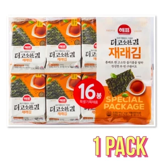 สาหร่ายแผ่นย่างน้ำมันงาม่อน sajo seaweed perilla oil roasted seasoned laver 더고소한 재래김 4g 1pack x 16ea