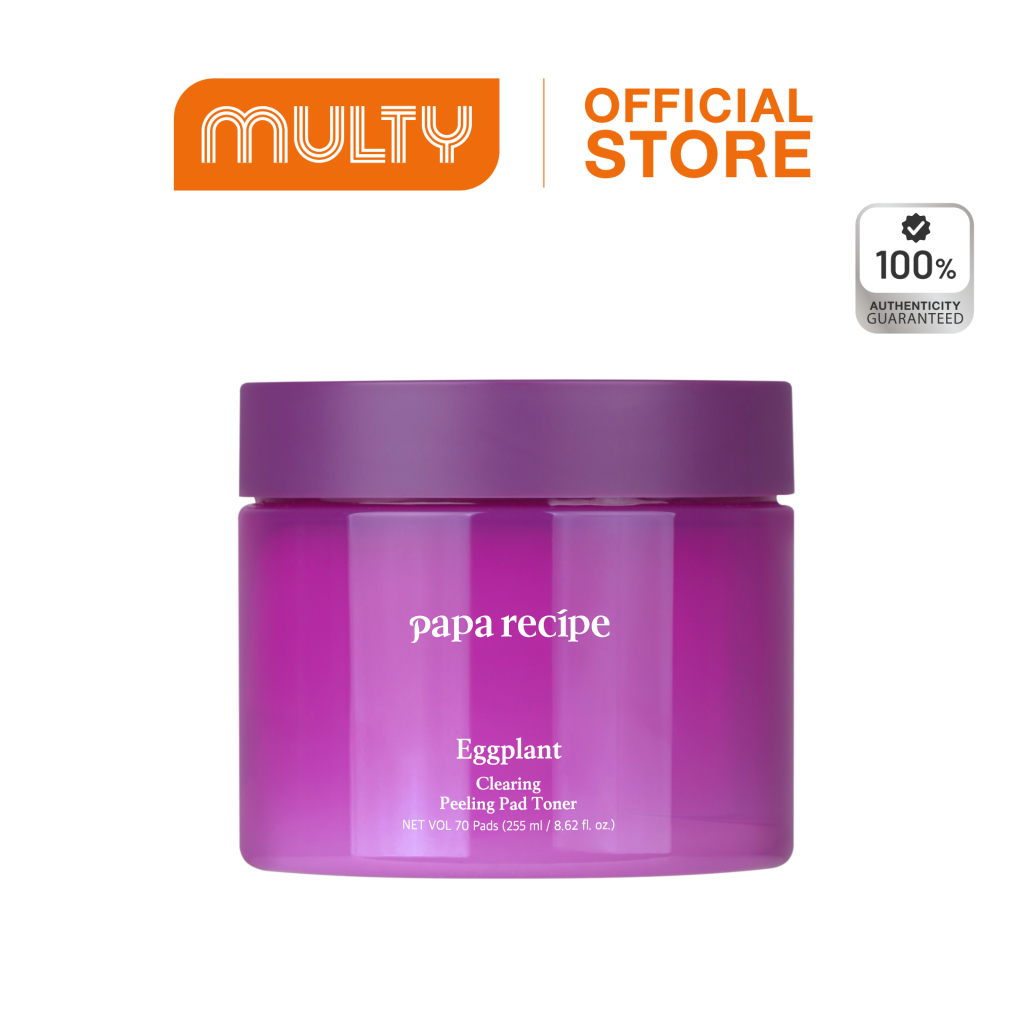 Papa Recipe Eggplant Clearing Peeling Pad Toner 255 ml. (70 pads)