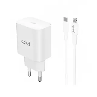 อะแดปเตอร์ QPLUS Wall Charger 1 USB-C 20W พร้อมสายชาร์จ USB-C to Lightning 1 เมตร by Studio7