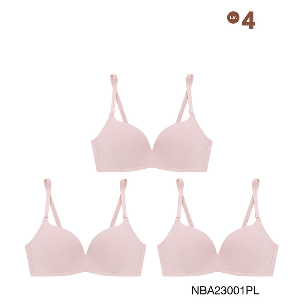 Sabina เสื้อชั้นใน (Set 3 ชิ้น) [Online Exclusive] Invisible Wire รุ่น Doomm Doomm รหัส NBA23001PL สีชมพูอ่อน