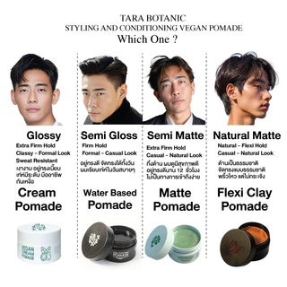 โพเมดจัดแต่งทรงผม ธารา วีแกน วอเตอร์เบส โพเมด Tara ฺBotanic Vegan Water-Based Pomade