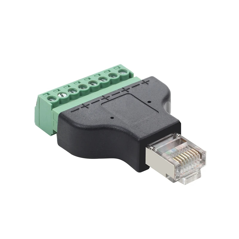 RJ45 สกรู 8P Connector Ethernet Rj45 ชายหญิง 8 พินสกรูอะแดปเตอร์เครือข่ายสําหรับกล้องวงจรปิด DVR