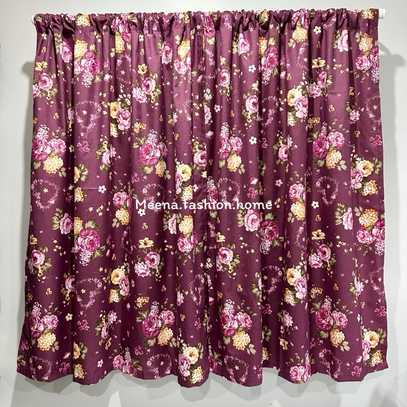 แนะนำ ผ้าม่าน ผ้าม่านหน้าต่าง สอดลวดสลิง(ลายดอกวินเทจ)🌺น่ารัก ลดราคาพิเศษถูกสุดๆ ขนาด110x130cm. สินค้าพร้อมส่ง📦 ราคาพิเศษ มีเก็บเงินปลายทาง