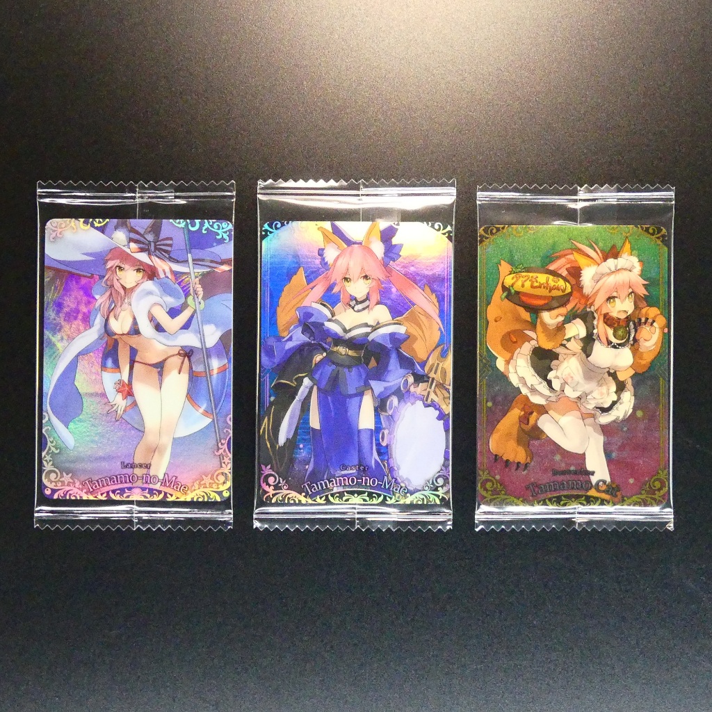 Lot 3 Fate/Grand Order การ์ดเวเฟอร์ Tamamono-no-Mae Set Type-Moon FGO Project Bandai ส่งตรงจากญี่ปุ่