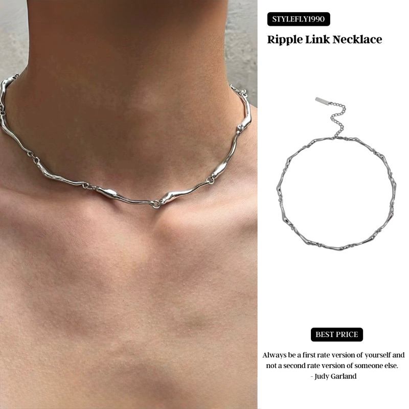 【 พร้อมส่ง 】 Ripple Link Necklace สร้อยคอระลอกคลื่น