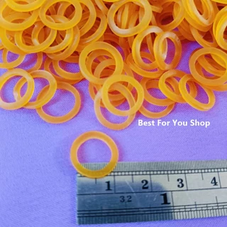หนังยาง (สีเหลือง) จิ๋ว เส้นเล็ก ขนาด 1 cm (แพ็ค 50 กรัม) สำหรับรัดของที่มีขนาดเล็ก ยางวงเล็ก ทนทานยืดหยุ่น mini rubber