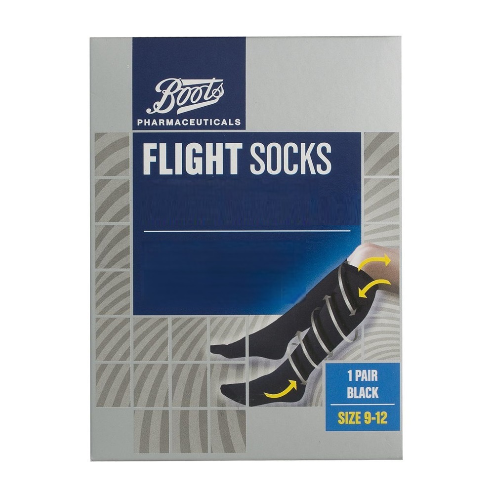 Boots บู๊ทส์ ฟาร์มาซูติคอลส์ ถุงเท้าสำหรับสวมใส่ระหว่างเที่ยวบิน ขนาด 9-12 1 แพ็ค