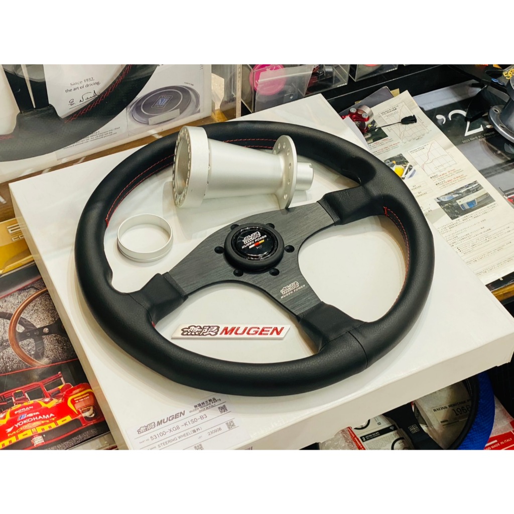 mugen พวงมาลัย และ คอพวงมาลัย งานเทียบ taiwan ทรงซิ่ง ไต้หวันปั้ม ครบหนังสวย โลโก้ชัด พร้อมแตร ตรงรุ