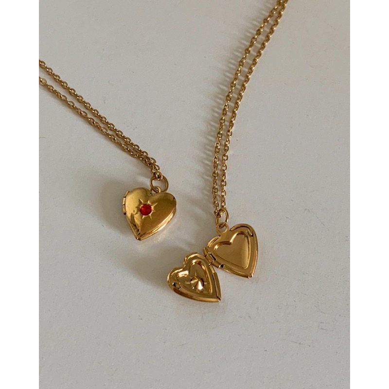 สร้อยสเตนเลสสตีล HER OBJECTIVE_HER LOCKET HEART NECKLACE