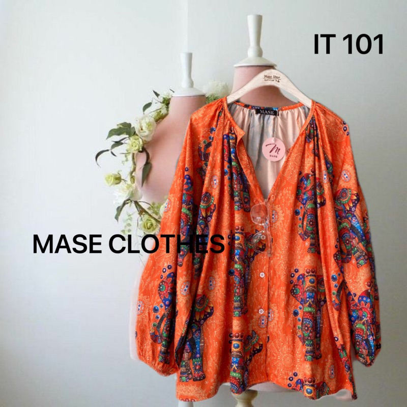 เสื้อเชิ๊ตฮาวาย พร้อมส่ง  💕แขนยาว ผ้าพิมพ์ลาย oversize กระดุมแรงเม็ด ปลายแขนพอง ดึงยาง งานสวยงาม อก 54” ยาว 28”
