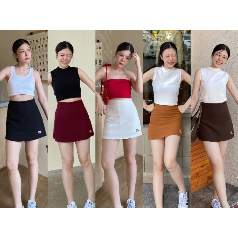 Mini Girly Skirts กระโปรงกางเกงปักโลโก้ MNM