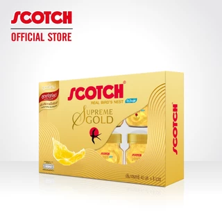 Scotch สก๊อต รังนกแท้ สุพรีม โกลด์ 40 มล. สูตรน้ำตาล 0% (แพ็ก 8 ขวด) จำนวน 4 แพ็ก รังนกแท้ สีเหลืองทอง เนื้อแน่น 燕窝